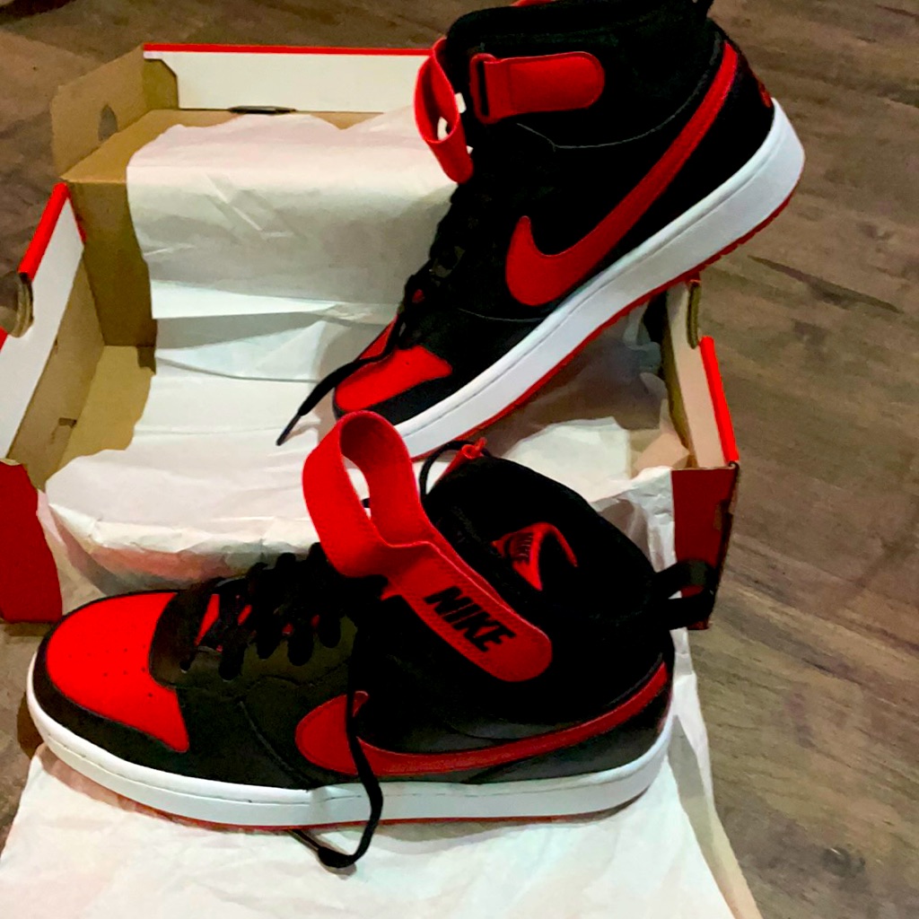 Brand New Nike High Tops Red And Black Size Is 7.5
